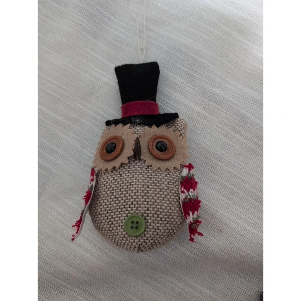 Plush Burlap‎ Scarecrow Owls Handmade Fall Autumn Halloween Ornaments